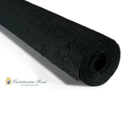 Cartotecnica Rossi kräppapper 602 – svart, 180 g rulle (144 g/m²) à 50×250 cm