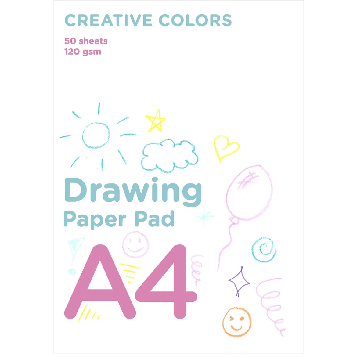 Creative Colors ritblock för barn A4 (210×297 mm) med 50 ark, 120 g/m²