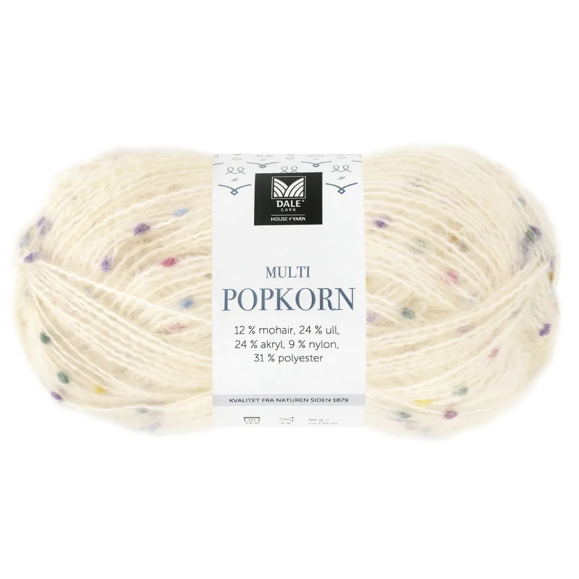 Dale Multi Popkorn från House of Yarn, 50 g natur – mångsidigt effektgarn