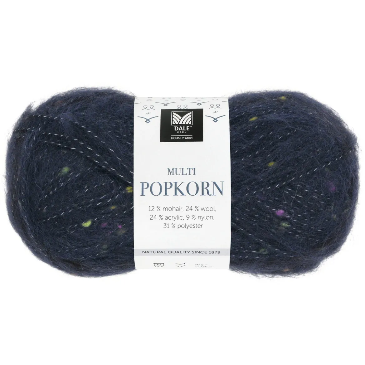 Dale Multi Popkorn från House of Yarn, 50 g marinblå – mångsidigt effektgarn