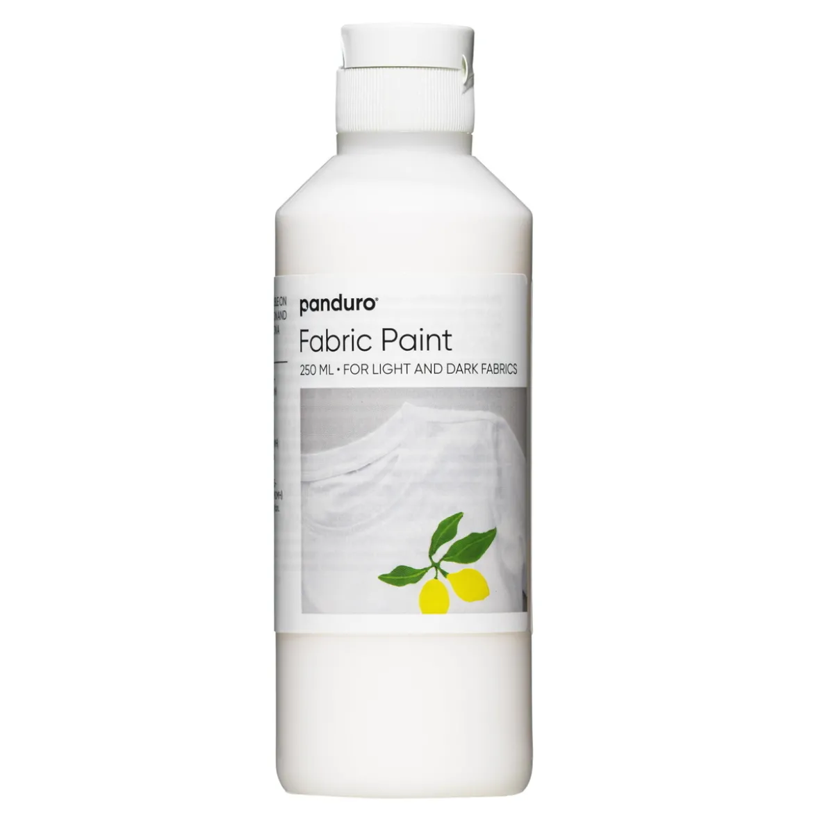 Fabric paint 250 ml – vit textilfärg för både ljust och mörkt tyg