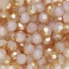 95 fasetterade glaspärlor på sträng, 4 mm i diameter – guld
