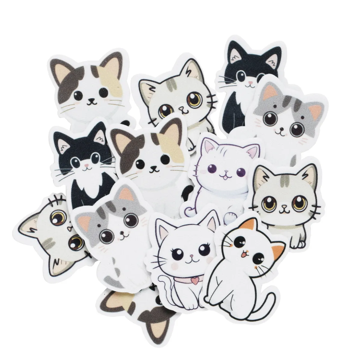 Funky Foam Söta katter, 60 bitar självhäftande dekorgummi, ca 25×45 mm