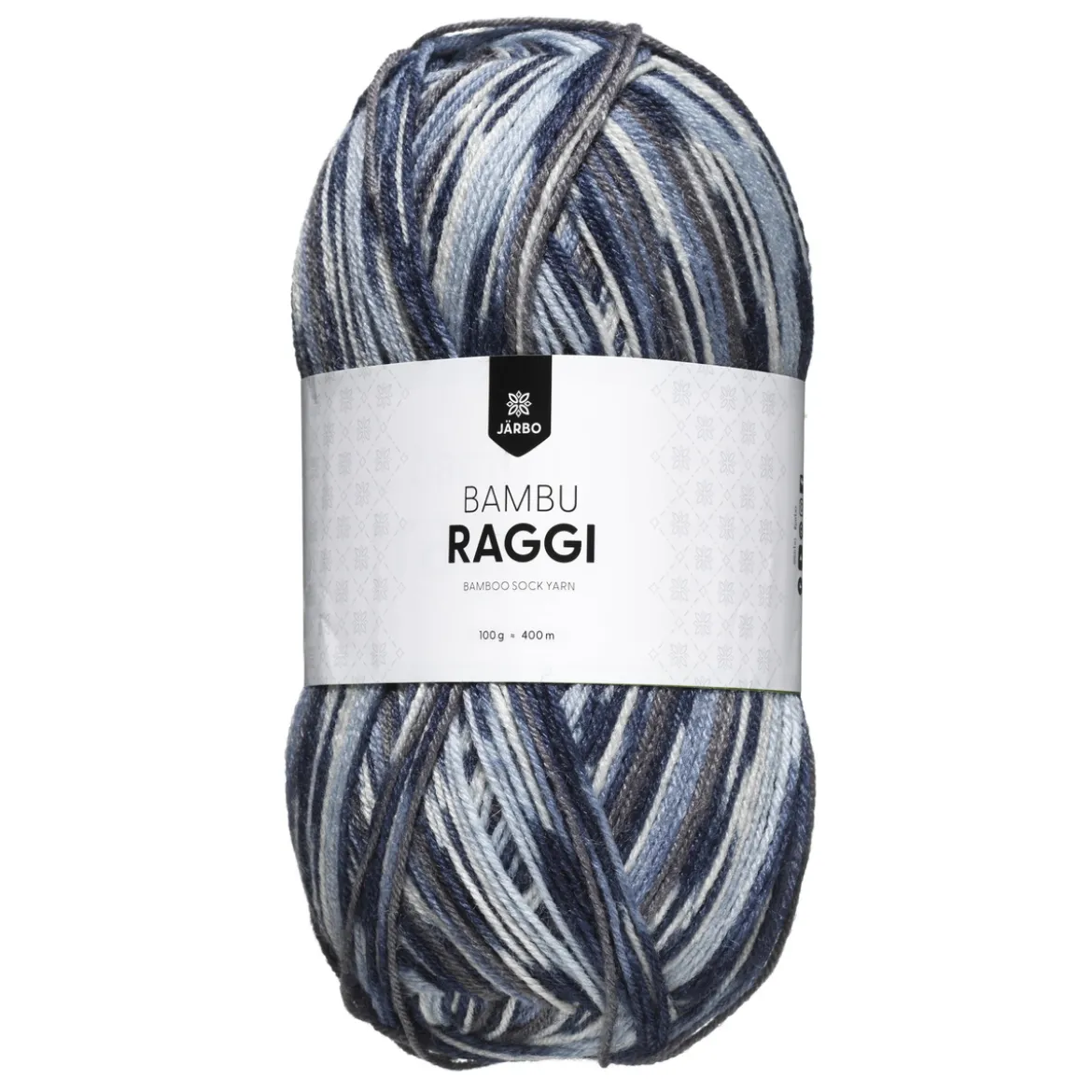 Garn Järbo Bambu Raggi 50g blåmelerat – 17212 Rockyblue print