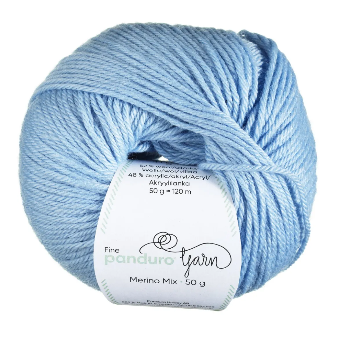 Garn Merino Mix 50g ljusblå