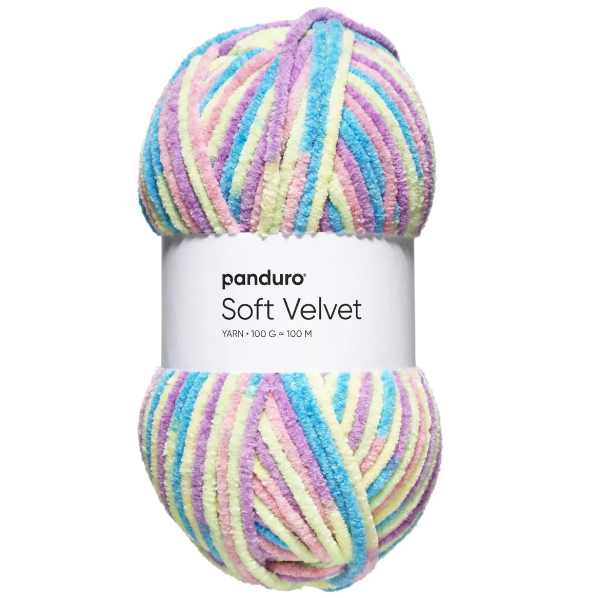 Garn Soft Velvet 100g rainbow – garn med massor av livliga färger