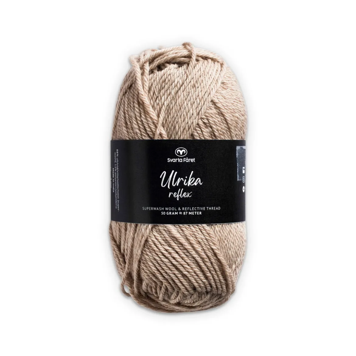 Garn Svarta Fåret Ulrika Reflex 50g beige – 022 Shifting sand