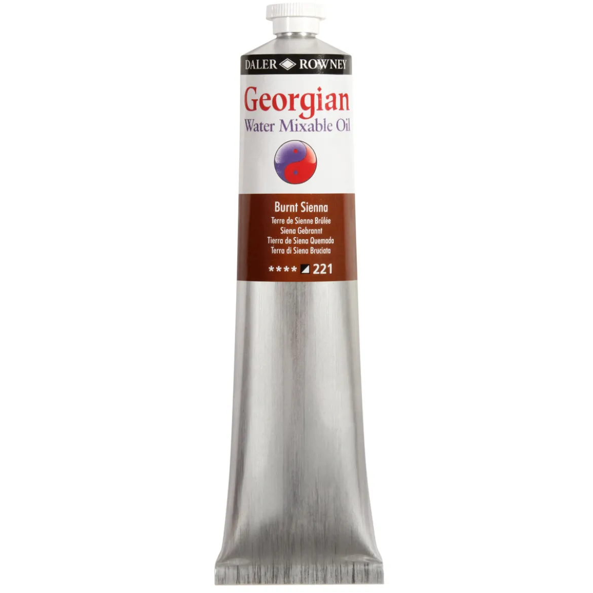 Georgian Water Mixable Oil Colour, vattenlöslig oljefärg 200 ml Burnt Sienna 221