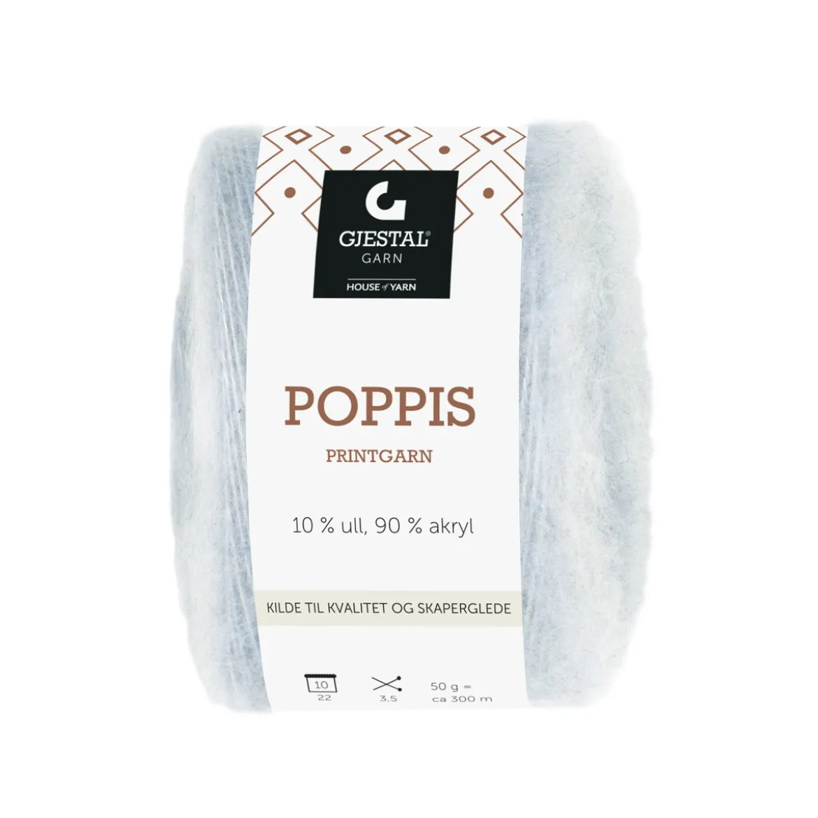 Gjestal Garn Poppis printgarn 50 g ljusblå – graderat garn