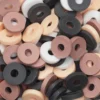 Heishi-pärlor i rör – härlig mix med vita, rosa & gula heishis, Ø6 mm