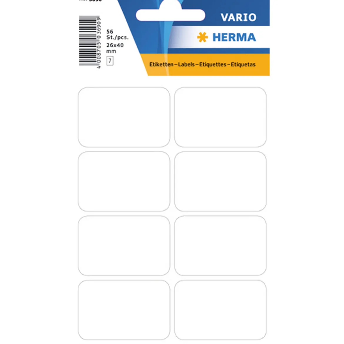Herma Etikett vit 26x40mm 56p