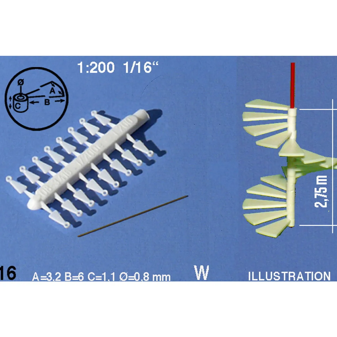 Hermoli Spiraltrappsteg 1:50