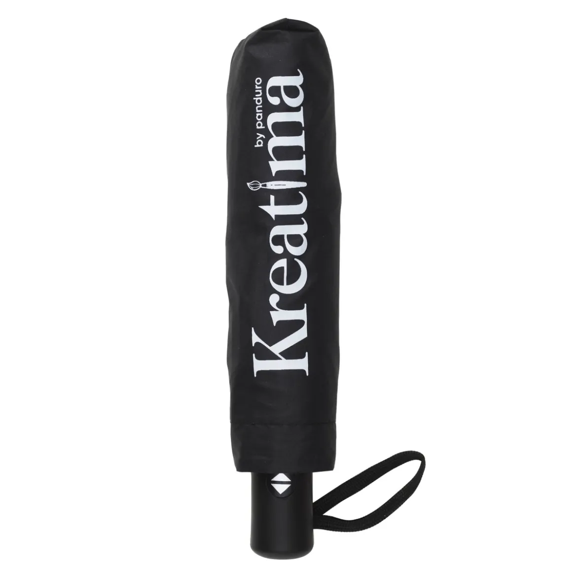 Kreatima paraply, svart. Längd 28 cm / Ø5 cm – längd 55 cm / Ø95 cm i uppfällt läge