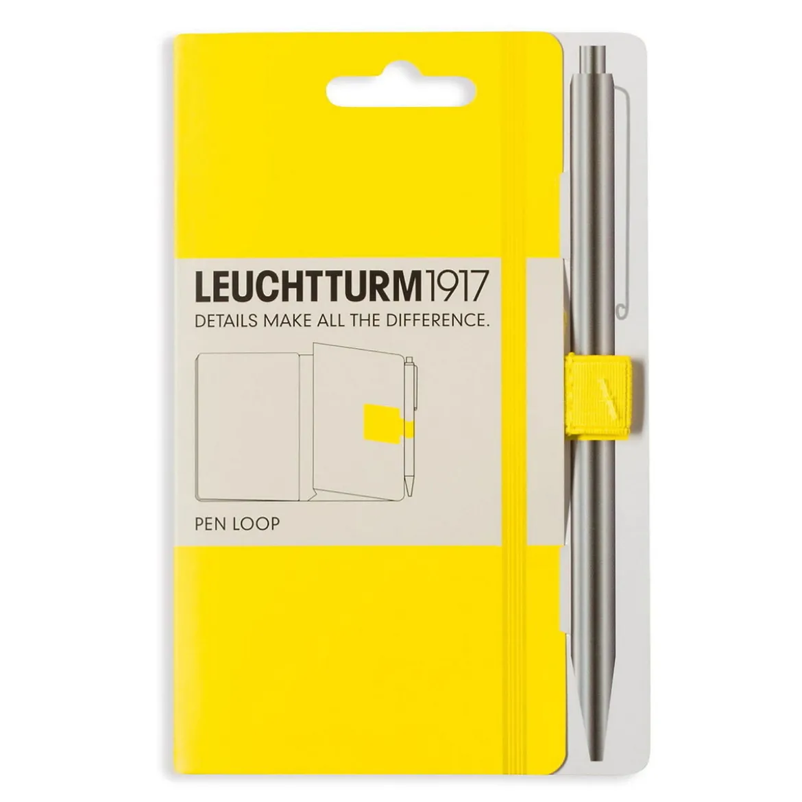 Leuchtturm1917 Pen Loop – citrongul självhäftande pennhållare till anteckningsböcker