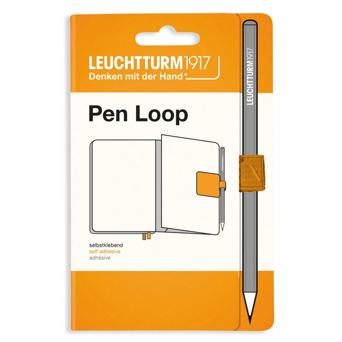 Leuchtturm1917 Pen Loop – gul självhäftande pennhållare till anteckningsböcker