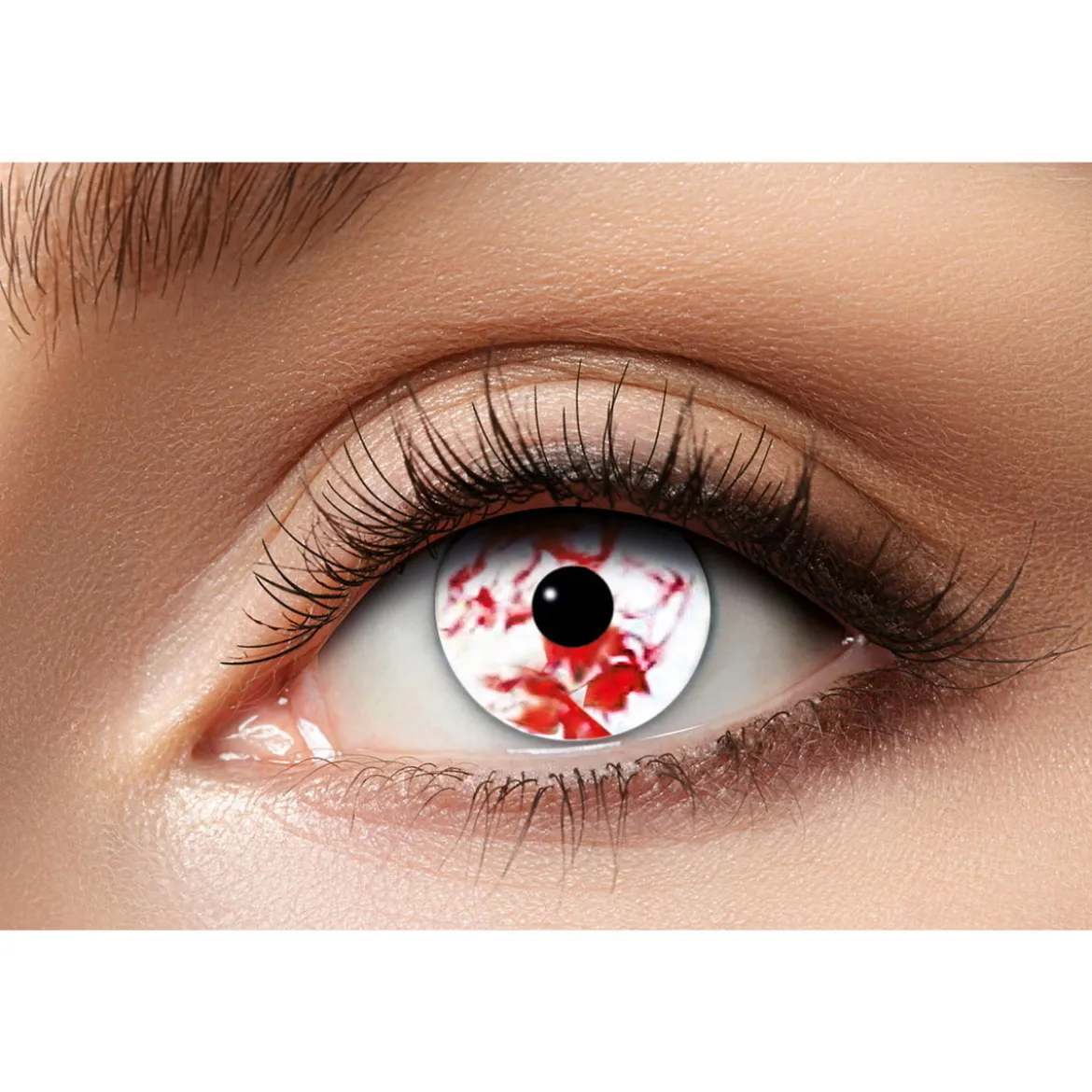 Linser Bloody Eye – vit iris med blodstänk!