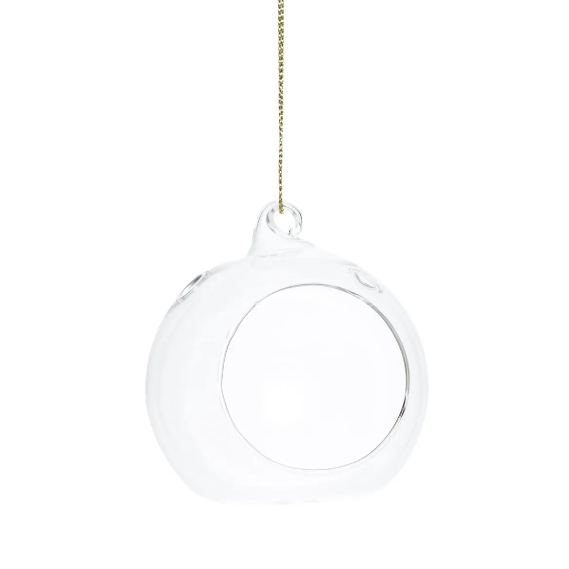 Ljusgrottor, öppna julgranskulor av glas, 4st. Ø8 cm med Ø5 cm öppning