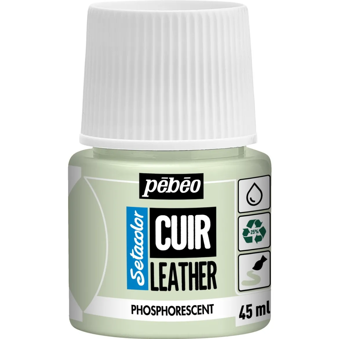 Pebeo Cuir Leather 45 ml läderfärg, färgar även PU läder – Brun, matt satin-finish
