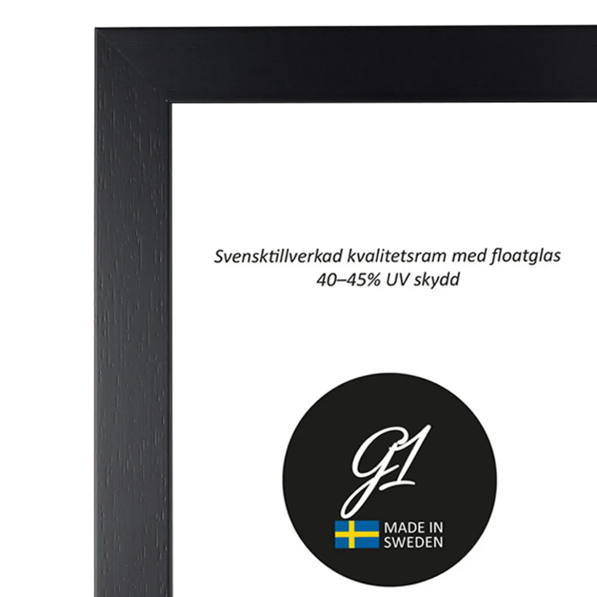 Ram 4E svart plattlist 50x50cm
