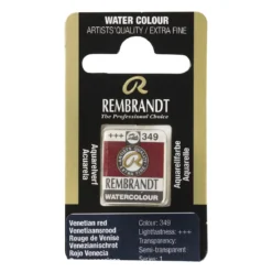 Rembrandt akvarellfärg halvkopp – Perylene Red Deep 354