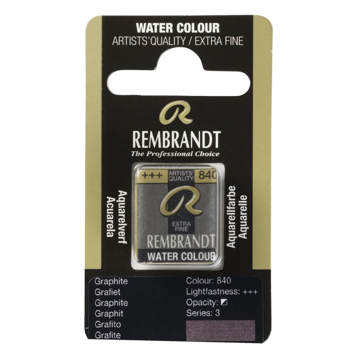 Rembrandt akvarellfärg halvkopp – Graphite 840