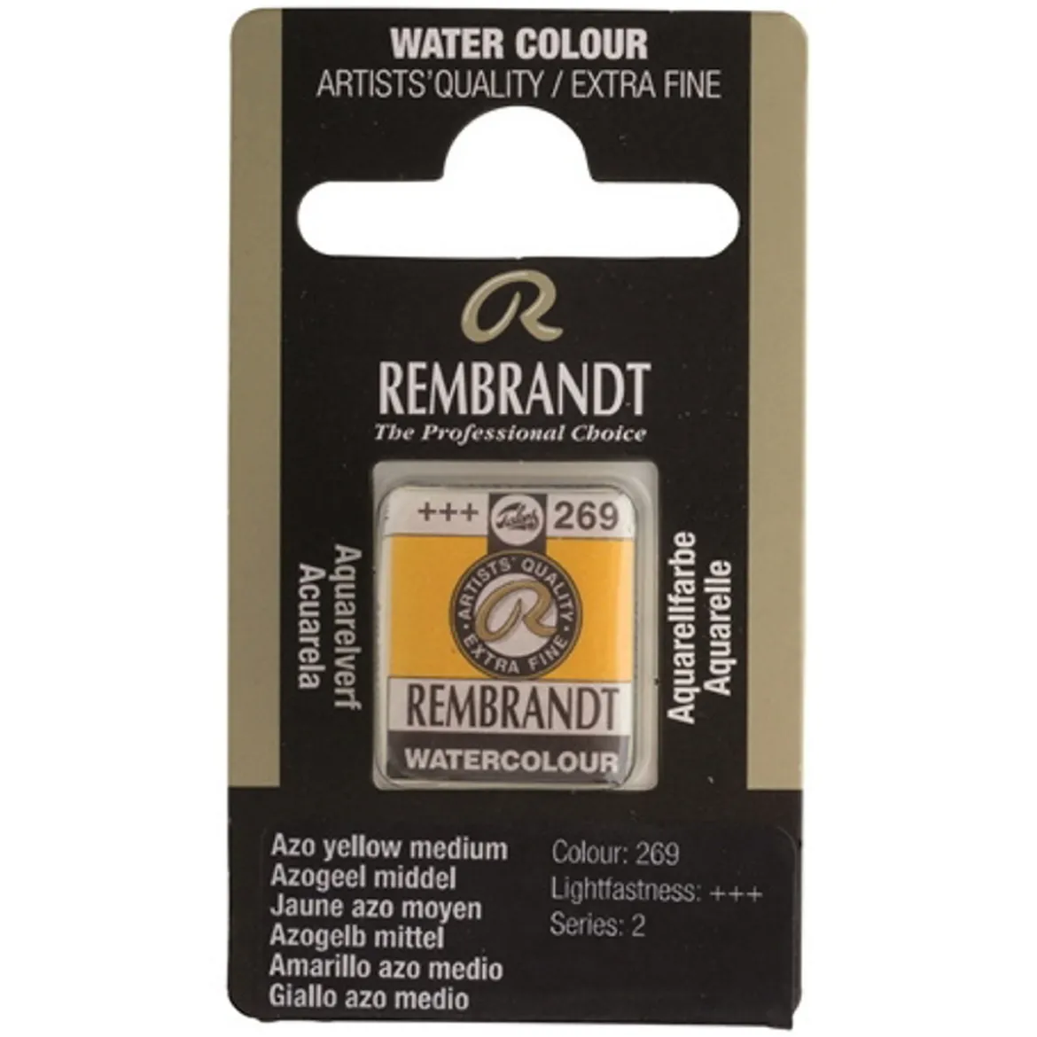 Rembrandt akvarellfärg halvkopp – Azo Yellow Deep 270