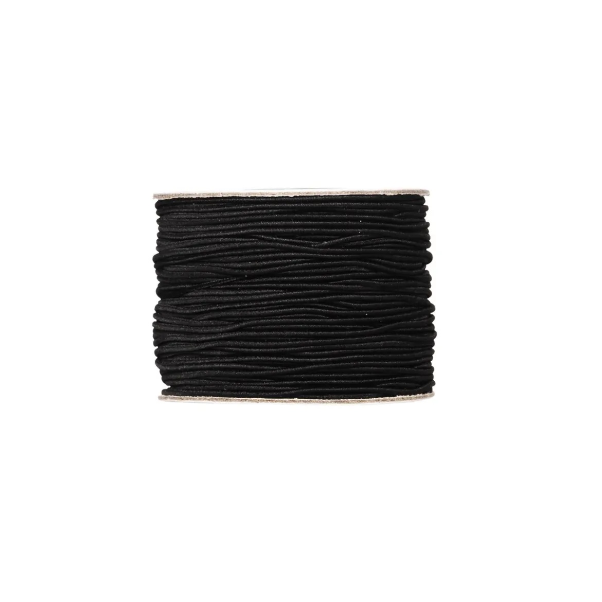Resårband, elastisk tråd, svart – 50 meter, Ø1 mm tjocklek