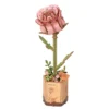 Rolife DIY Wooden Flower 3D-pussel träblomma TW041 Pink Rose 85×65×210 mm