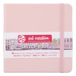 Royal Talens Art Creation Sketch skissbok 12x12 cm, rosa omslag – 140 g/m², 80 ark