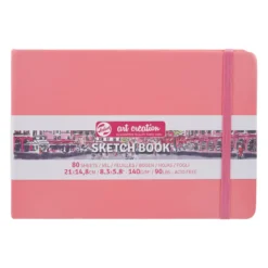 Royal Talens Art Creation Sketch skissbok 12x12 cm, korallrosa omslag – 140 g/m², 80 ark