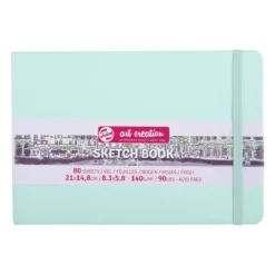 Royal Talens Art Creation Sketch skissbok 12x12 cm, mintgrönt omslag – 140 g/m², 80 ark