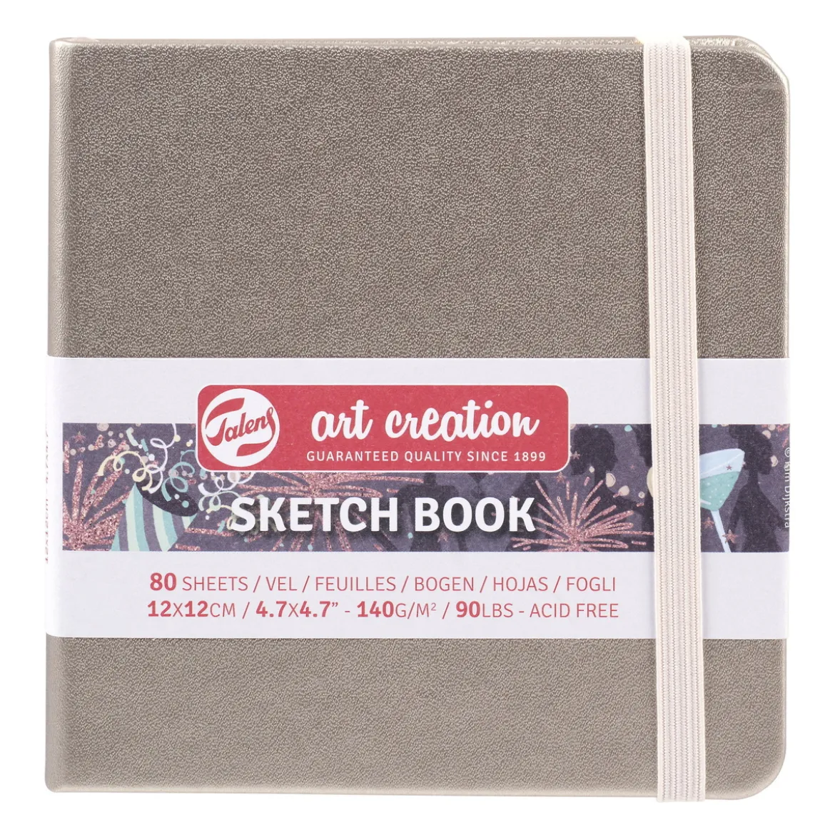 Royal Talens Art Creation Sketch skissbok 12×12 cm, rosa omslag – 140 g/m², 80 ark