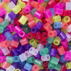 Rörpärlor Midi 1000 st i gnistrande glittermix, Ø5 mm