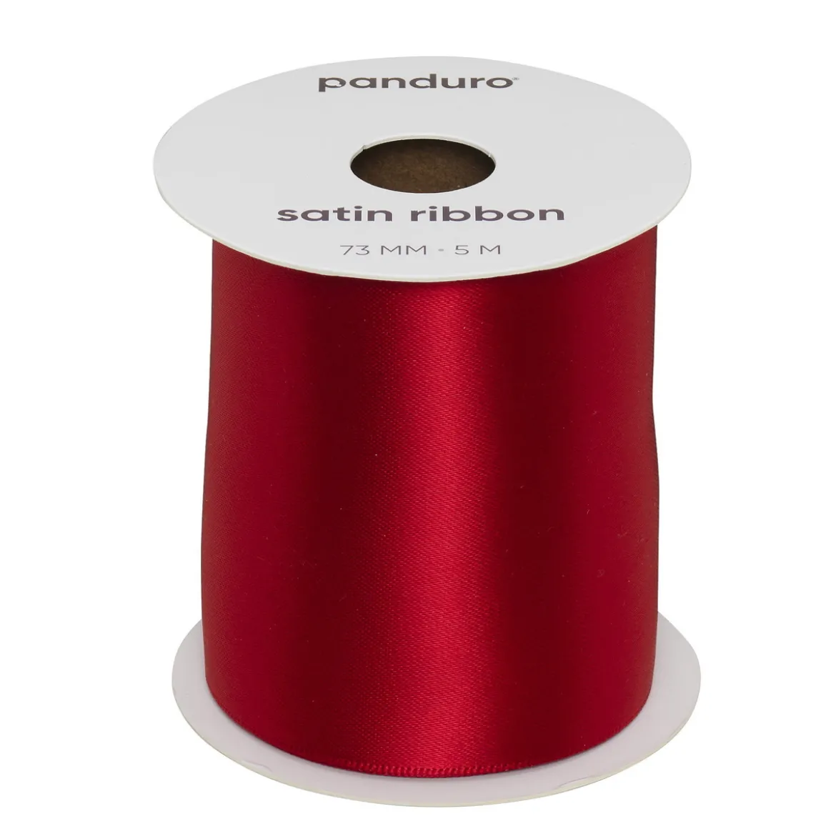 Rött satinband – 73 mm brett och 5 meter långt