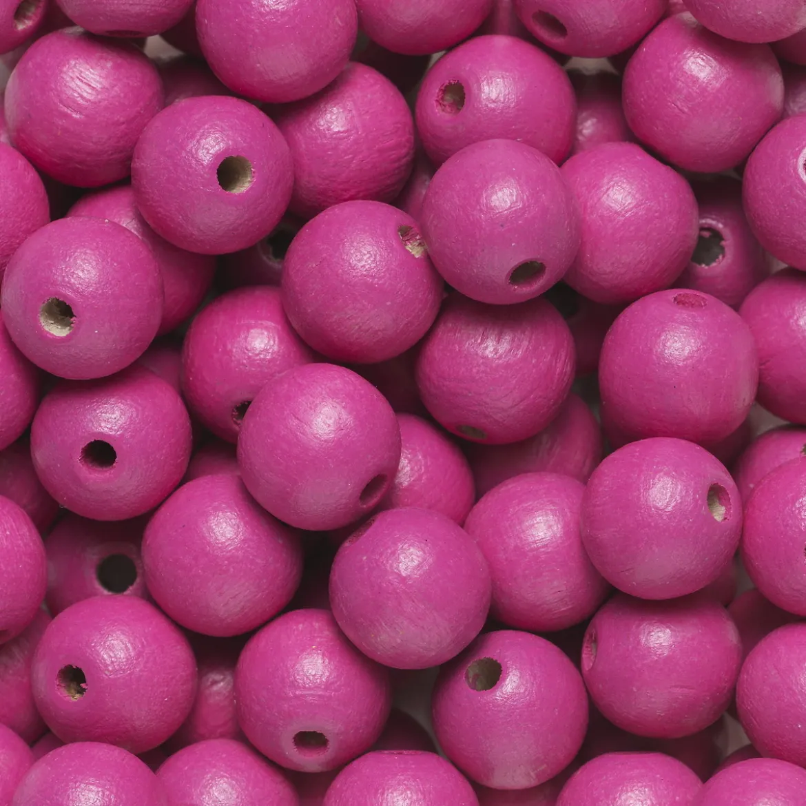 Runda träpärlor Ø10 mm, cirka 100 st. rosa