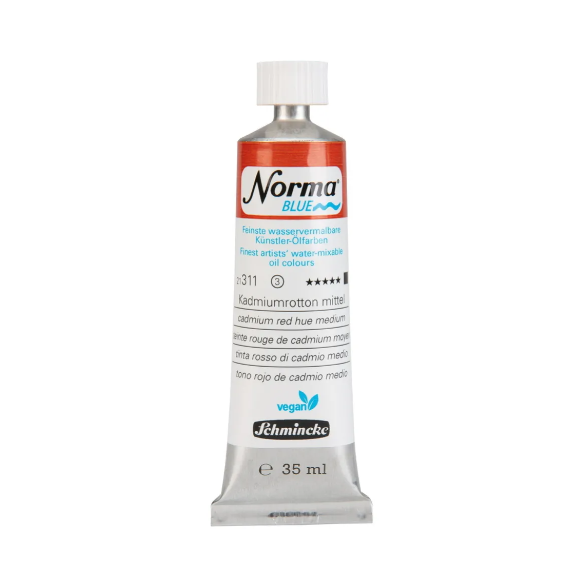 Schmincke Norma Blue vattenlöslig oljefärg 35 ml Cadmium red hue medium 21311