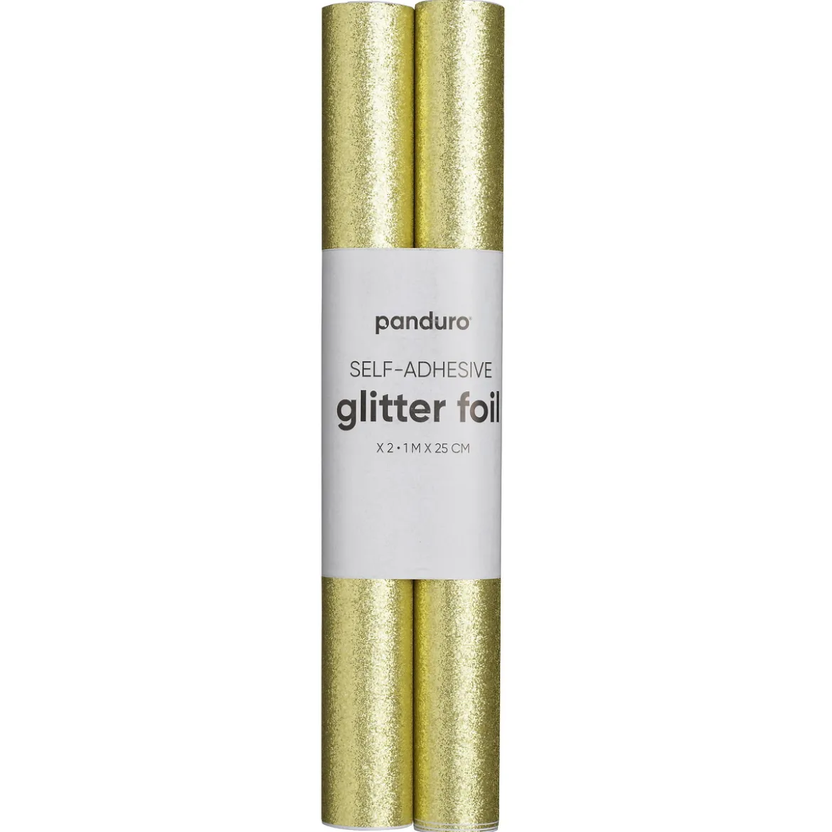 Självhäftande glitterpapper guld, 2 rullar à 25×100 cm