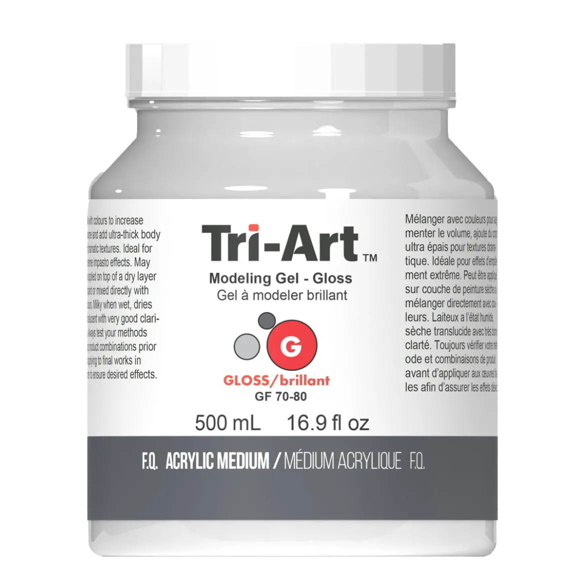Tri-Art Modeling Gel, blank gelbaserad modelleringspasta / strukturpasta, 500 ml
