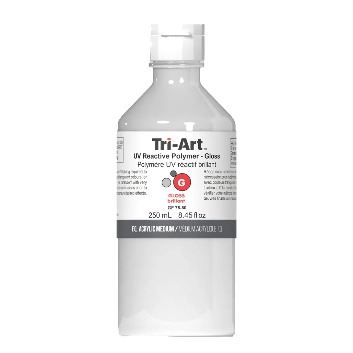 Tri-Art UV Reactive Polymer Gloss 250 ml, gör så att akrylfärg syns i UV-ljus / blacklight