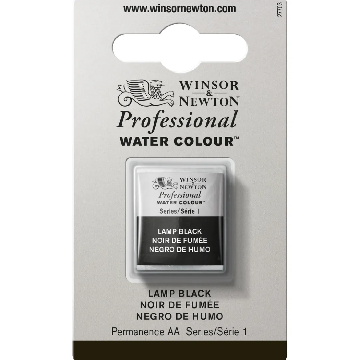 Winsor & Newton Professional akvarellfärg halvkopp Lamp Black 337